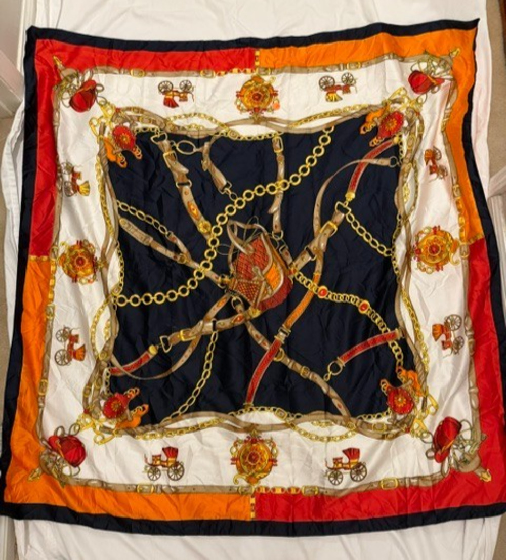 Vintage Square Scarf Equestrian Silk Italian Old Money Luxury